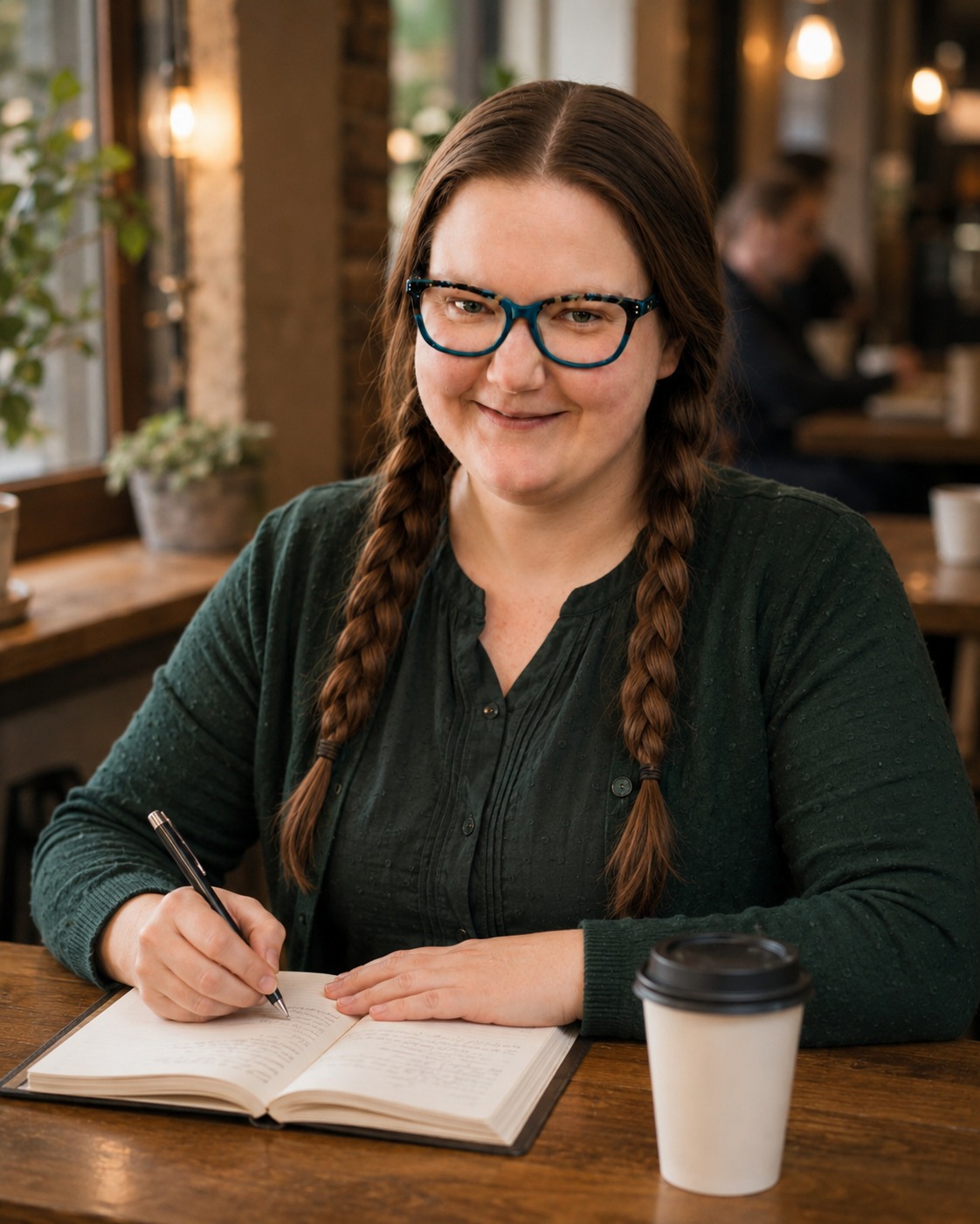 Emily Beaulieu writing in her journal